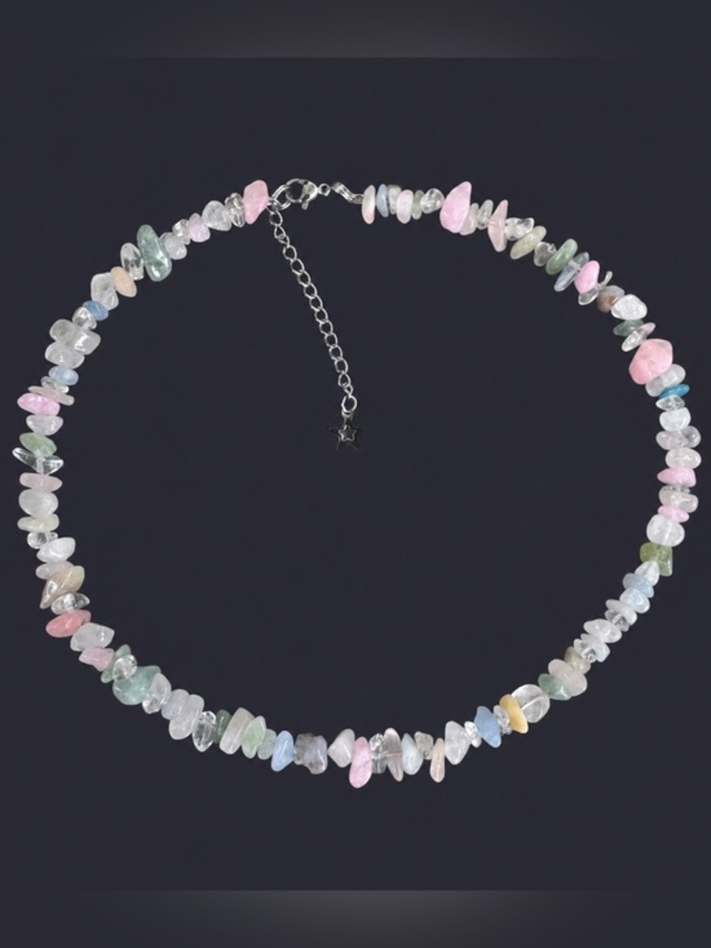 Quartz & Morganite Crystal Bead Necklace